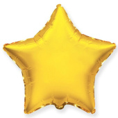 Шар фольга без рисунка 30" звезда металлик Золото Gold Fm