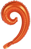 Шар фольга фигура без рисунка Спираль Оранжевый 17'' An