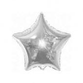 Шар фольга без рисунка 4" звезда металлик Серебро Fm