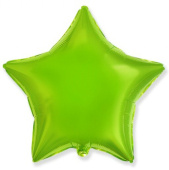 Шар фольга без рисунка 18'' звезда Зеленая Лайм Green металлик Fm