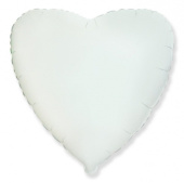 Шар фольга без рисунка 18'' сердце Белое White пастель Fm