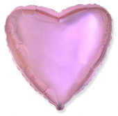 Шар фольга без рисунка 18'' сердце Розовое Pink металлик Fm