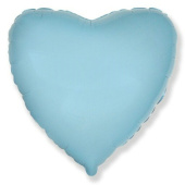 Шар фольга без рисунка 18'' сердце Нежно Голубое Blue пастель Fm