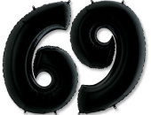 Шар фольга Цифра 40''/GR Черная "6/9"