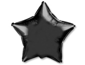 Шар фольга без рисунка 18'' звезда Черная Black пастель Fm