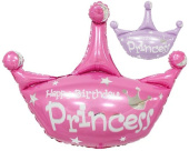 Шар фольга фигура Корона С ДР Принцесса Розовый 32" FL