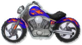 Шар фольга фигура Мотоцикл Байк синий 96л 45" Fm