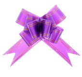 Бант бабочка 12мм с золотой полосой Фиолетовый (10шт)
