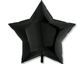 Шар фольга без рисунка 36'' звезда Черная Black пастель GR