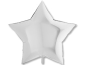 Шар фольга без рисунка 36'' звезда Белая White пастель GR