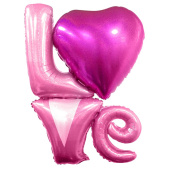 Шар фольга Буквы надпись LOVE Розовый голография 41'' 104см FL