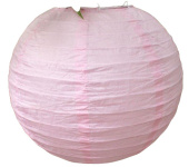 Украшение декор бумага Фонарик 25см круглый Розовый