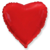 Шар фольга без рисунка 9'' сердце металлик Красное Fm