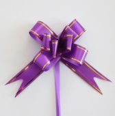 Бант бабочка 30мм с золотой полосой Фиолетовый (10шт)