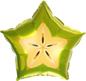 Шар фольга с рисунком 18''/FL звезда фрукт Карамбола