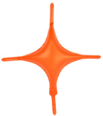 Шар фольга фигура без рисунка Звезда с хвостиками Оранжевый 10" FL