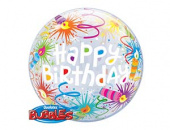 Шар фольга с рисунком Сфера 3D Bubble Бабблс HB Свечи 22"/QL Шар фольга с рисунком Сфера 3D Bubble Бабблс HB Свечи 22"/QL