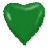 Шар фольга без рисунка 18'' сердце Зеленое металлик Fm