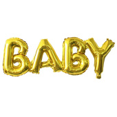 Шар фольга Буквы надпись Baby Золото 32'' 81см FL