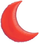 Шар фольга фигура без рисунка Месяц Красный 32'' Fm