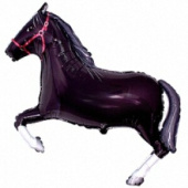 Шар фольга фигура Лошадь черная 75х107см 120л 29"х42" Fm