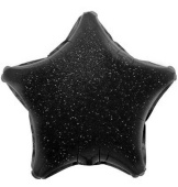 Шар фольга без рисунка 18'' звезда голография Черная FL