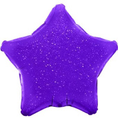 Шар фольга без рисунка 18'' звезда голография Фиолетовая FL