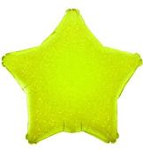 Шар фольга без рисунка 18'' звезда голография Зеленая Лайм FL