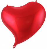 Шар фольга фигура без рисунка Сердце изгиб Красное 18'' FL