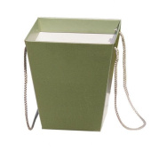 Коробка для цветов Трапеция Премиум перламутр зеленый 15х22х25см