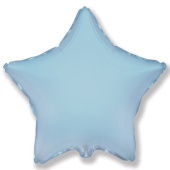 Шар фольга без рисунка 18'' звезда Нежно Голубая пастель Fm