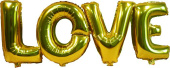 Шар фольга Буквы надпись LOVE Золото 40" 102см FL (уп4)