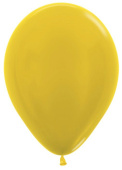 Шар латекс 10"/Sp металлик 520 Желтый Yellow (100шт)