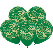 Шар латекс с рисунком 12"/Sp пастель Камуфляж темно зеленый (25шт/50шт)