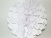 Украшение декор бумага Помпон 28см Цветок Белый