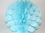 Украшение декор бумага Помпон 28см Цветок Голубой