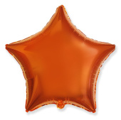 Шар фольга без рисунка 18'' звезда Оранжевая металлик Fm