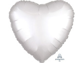 Шар фольга без рисунка 18'' сердце Белое White сатин An