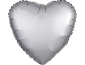 Шар фольга без рисунка 18'' сердце Платиновый Platinum сатин An