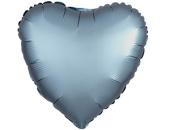 Шар фольга без рисунка 18'' сердце Синий Сталь Steel Blue сатин An