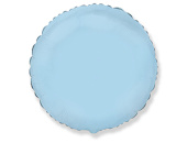 Шар фольга без рисунка 18'' круг Голубой Blue пастель Fm