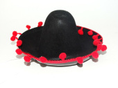 Шляпа пластик маленькая Мексиканская черная 15см