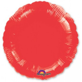 Шар фольга без рисунка 18'' круг Красный Red металлик An