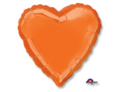 Шар фольга без рисунка 18'' сердце Оранжевый Orange металлик An