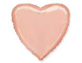 Шар фольга без рисунка 18'' сердце Розовое Золото металлик Fm