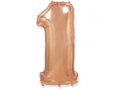 Шар фольга Цифра 40"/Fm Розовое Золото Rose Gold "1" /новинка Шар фольга Цифра 40"/Fm Розовое Золото Rose Gold "1" /новинка