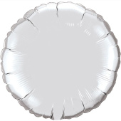 Шар фольга без рисунка 9" круг металлик Серебро Silver Fm