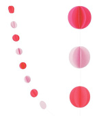 Гирлянда подвеска Круги микс красный и нежно розовый 210см
