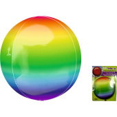 Шар фольга Сфера 3D Bubble Бабблс 16" Градиент Радужный упак 40см An
