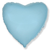 Шар фольга без рисунка 18'' сердце Голубой светло металлик Fm